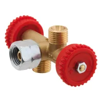 Abzweigventil, G 1/4 LH-ÜM x 2 x G 1/4 LH-KN