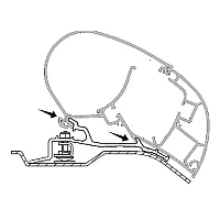 Adapter für Fiat Ducato ab Bj. 2006/07 zu Markisen Dometic Serie 2, Länge 4 m -
