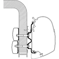 Adapter für Hymer Exsis / Hymer Camp bis Bj. 2011 zu TO Serie 5 und 8, Länge 4,5 m -