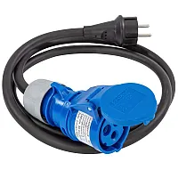 Adapterkabel Schuko -> CEE - schwarz, 1,5 m, lose Adapterkabel Schuko -> CEE - schwarz, 1,5 m, lose
