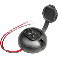 Aufbau-Doppelsteckdose USB-C/USB-A rund, mit Deckel