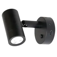 Aufbauspot Mini Tube D4, Power LED, USB-C, mit Schalter, schwarz