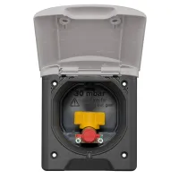 Außensteckdose Gas, hellgrau