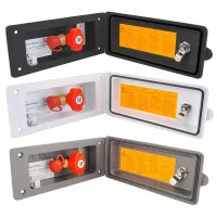 Außensteckdose Gas mit Schloss, grau