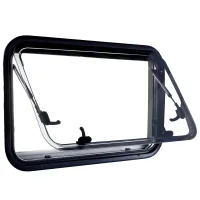 Ausstellfenster gebogen schwarz, 560 x 465 mm