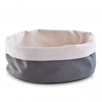Brotbeutel rund - 13 x 25 cm, anthrazit, cremeweiß