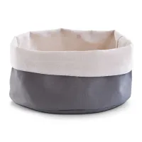 Brotbeutel rund, 20 cm anthrazit, cremeweiß
