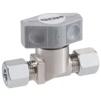 Drehgriff-SSV mit Sicherheitsabsperrventil vernickelt, bds. RVS 8