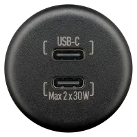 Einbauladegerät Dual USB-C 2 x 30 W, schwarz