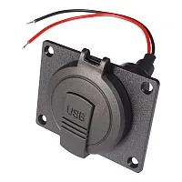 PROCAR Power USB-C/A Doppelsteckdose mit Deckel IP 54 - mit Montageplatte