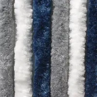 Flauschvorhang 100 cm breit, dunkelblau | weiß | grau