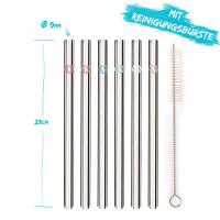 Glastrinkhalme - 6 Stück, Länge: 25,5 cm