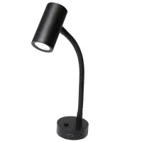 Leseleuchte Mini Tube D4 flex, Power LED, USB-C, mit Schalter, schwarz
