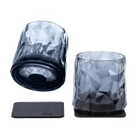 Magnet-Kunststoffgläser grau, Whisky