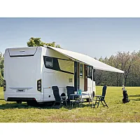 Markise TO 9200 mit 230-Volt-Motor, 4 x 3 m, Gehäuse creme-weiß, Mystic-Grau -