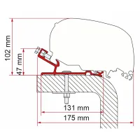 Markisenadapter Hymer für F80, 600 cm