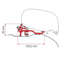 Markisenadapter Kit Fiat Ducato/Jumper/Boxer H2 - Deep Black