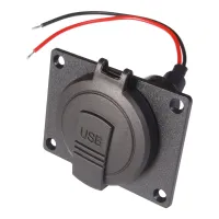 Power USB-C/A Doppelsteckdose mit Deckel IP54, mit Montageplatte