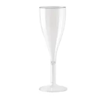 Premium-Campinggläser aus PC/SAN - glasklar, Sektglas, 100 ml