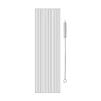 Trinkhalme CHEERS - 8er-Set mit Reinigungsbürste